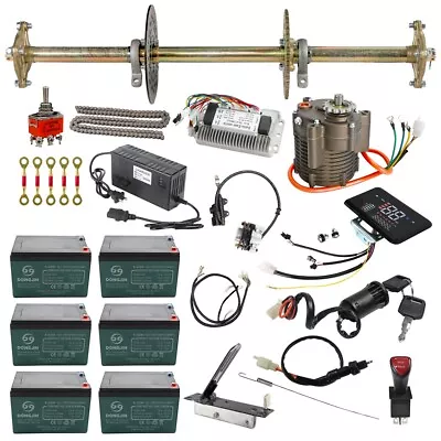 ATV Go Kart Drift Trike 32  Rear Axle Kit & 72V 1000W Electric Motor Kit Battery • $185.99