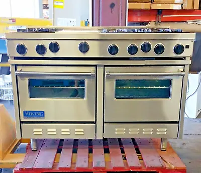 Reconditioned! Viking 48” All Gas Stainless Range Griddle 6 Open Burners 2 Ovens • $4595