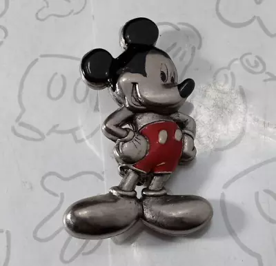 Mickey Mouse Unlimited Full Body Silver Tone Disney Pin Brooch Vintage • $19.99