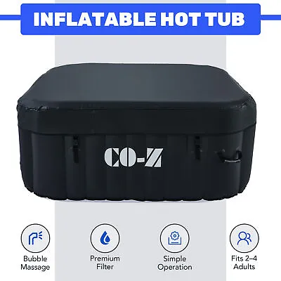 CO-Z 4 Person Inflatable Hot Tub Spa W Bubble Jets Blow Up Indoor Outdoor Sauna • $359.99