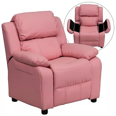 Flash Furniture Deluxe Contemporary Heavily Padded Vinyl Kids Recliner W/Storage • $341.68