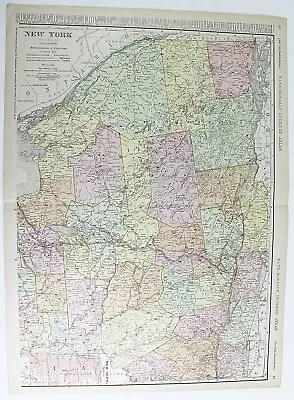 NEW YORK State Map Rand McNally 1901 Railroad RR Business City Large Folio • $92.72