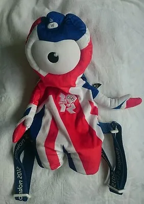 Official Product London 2012 Mascot Wenlock Union Jack Soft Toy Rucksack Bag BN • £9.99
