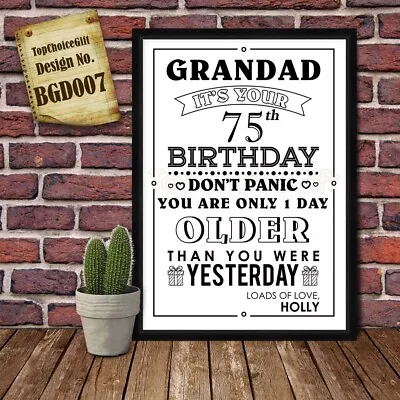 60th 70th 75th 80th Grandad Birthday Gift - Personalised Humourous Birthday Card • £4.90