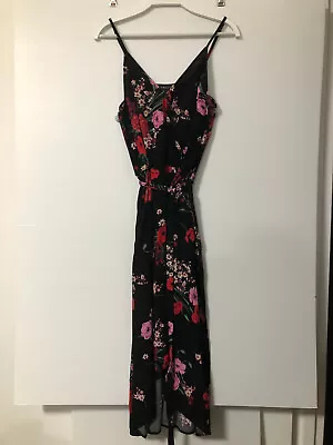 Decjuba Black Floral Wrap Dress Size 14 • $14