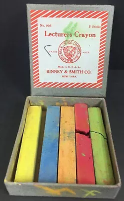 Binney & Smith Gold Medal Lecturer's Crayons Chalk Original Box Antique Vintage • $22.46