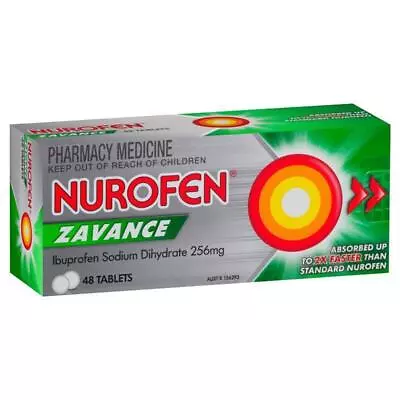 $21.95 • Buy Nurofen Zavance Fast Pain Relief Absorbed Up To 2x Faster 256mg 48 Tablets