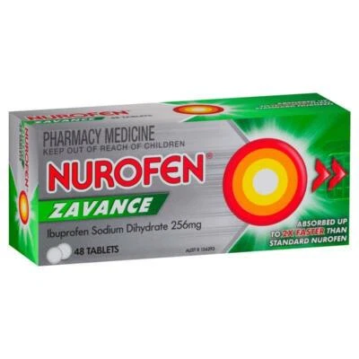$21.95 • Buy Nurofen Zavance Fast Pain Relief Absorbed Up To 2x Faster 256mg 48 Tablets