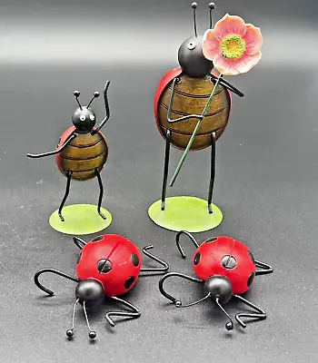 Figurines - Lady Bug Family  Metal And Resin Set Of 4 • $10