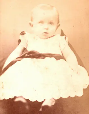 Wheeling West Virginia CDV Photo Baby Girl BROWN Antique 1870's D1 • $13.49