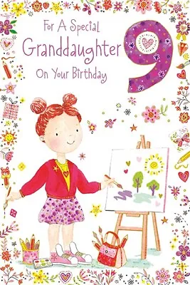 GRANDDAUGHTER 9th BIRTHDAY CARD - AGE 9 - QUALITY CARD & LOVELY VERSE    • £3.39