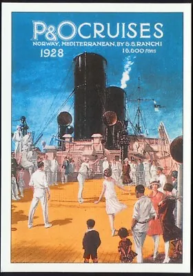 Modern Postcard: 1928 P&O CRUISES (Deck Tennis). Opie (ROCRU3) • £2.95