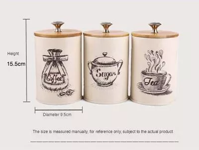 3PCS Retro Tea Coffee Sugar Canisters Kitchen Jars Set Pots Metal With Lids AU • $42.99