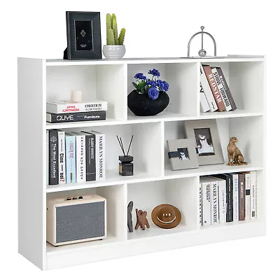 3-Tier Bookcase 8-Cube Open Storage Bookshelf Wooden Stand Cabinet White • $999