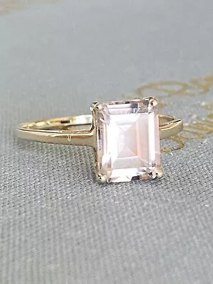 Fabulous Ladies  9ct Gold & Morganite Ring *Size S* 2.4g • $185.44