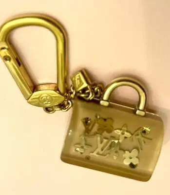 $193 • Buy Louis Vuitton Speedy Inclusion Beige Gold LV Monogram Bag Motif Charm Key Chain