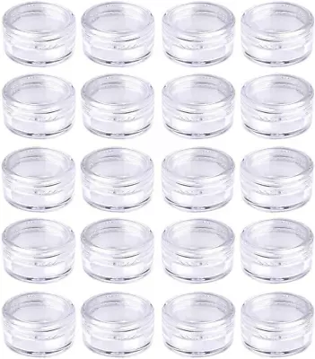 20 Pieces Small Clear Round Travel Sample Jar Pots For Women Creams Make-Up Samp • $8.72
