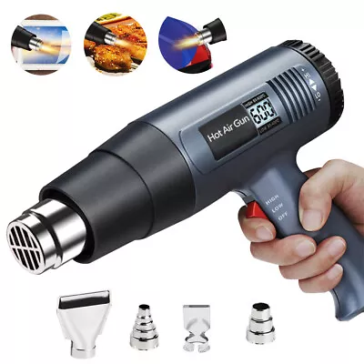 2500W Heat Gun Hot Air Gun Adjustable Temperature LCD Display 4 Nozzles Tool • $9.37