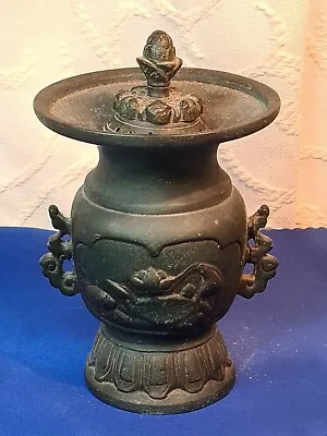 Antique  Chinese Japanese Bronze Koro Incense Burner • £25