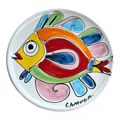 Camusa Fish Italian Pottery Vibrant Multicolored Hand Painted Dinner Plate • $19.99