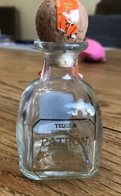 PATRON MINI BOTTLE EMPTY  TEQUILA  Reposado CORK CAP Original • $3.75