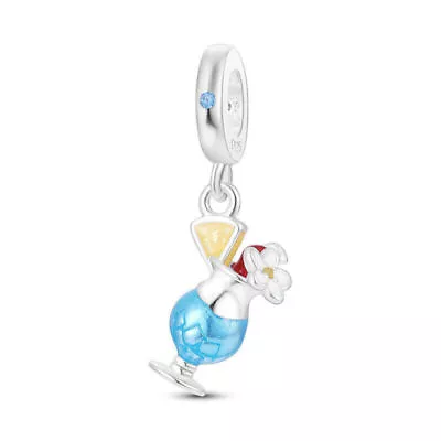 Genuine Sterling Silver 925 Blue Cocktail Fruit Flower Holiday Birthday Charm  • £14.99