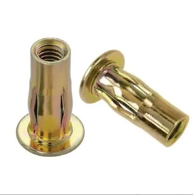 M5 M6 M8 Metric Flange Head PlusNut Nutsert Rivnut Rivet Nut Yellow Zinc Plated • $5.90