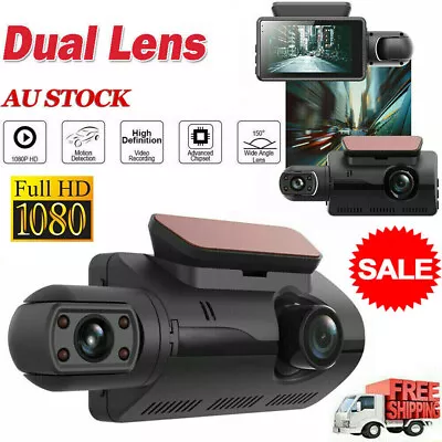 Dash Cam Video Recorder Camera Car DVR 3  HD 1080P Front And Rear Lens G-sensor • $28.98