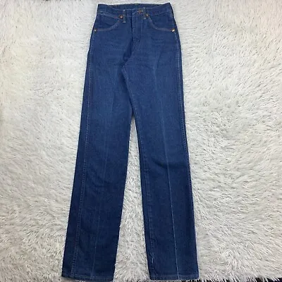 Vintage Wrangler Jeans Means 26x35 USA Blue Cowboy 13MWZ Western 90s Tag 28x36 • $29