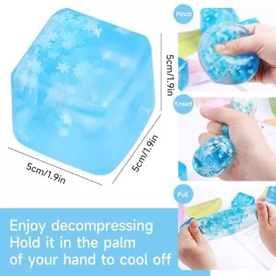 NEW Glitter Transparent Cube Fidget Toy Small Ice Cube Fidget Toy Kid Gift 5/3/1 • £3.98