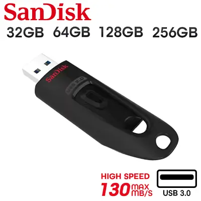 £5.95 • Buy SanDisk Ultra USB 32GB 64GB 128GB 256GB 3.0 Flash Pen Drive Memory Stick Backup