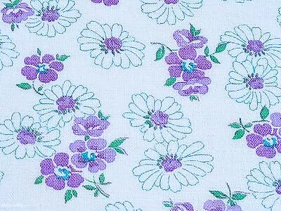 Vintage Feedsack Purple Flowers Green Floral Feedsack 36x41 • $14