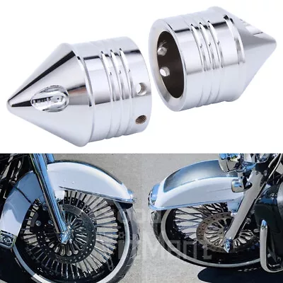 Pair Chrome Front Axle Cap Nut Cover Fit For Harley Sportster Dyna Touring V-Rod • $17.12