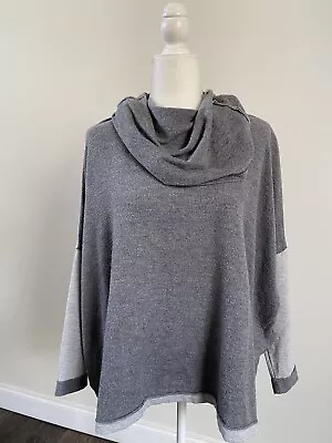 Cabi Women’s Turtle Tee Tunic Top Gray Cowl Neck LS Sz XS Oversized • $24