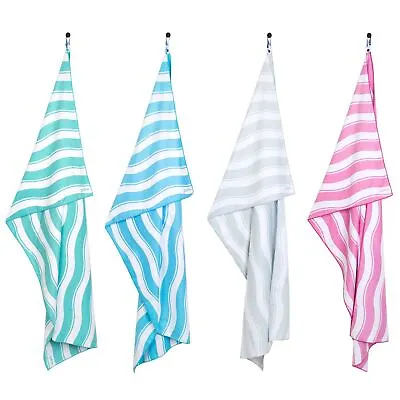 Compact Microfibre Towel Beach Large Quick Dry With Travel Bag Camping Yoga Swim • £12.49