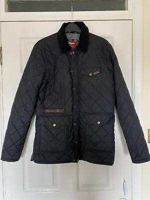 Mens Merc London Lamar Quilted Jacket Navy Size XS • £29.99