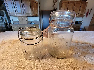 Vintage The Wears Jar  Clear Canning Jars  Quart And Pint  • $50