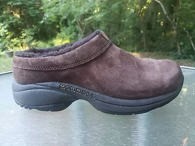 Women's Merrell Primo Chill Slide Slip On Brown Leather Clogs Shoes Size 6.5 • $25