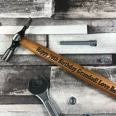 Personalised Birthday Gift For Grandad Engraved Hammer 50th 60th 70th Birthday • £6.99