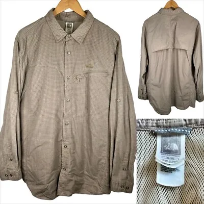 NORTH FACE Men’s XL Roll Tab Ventilated Long Sleeve Pocket Button Up Shirt Khaki • $25