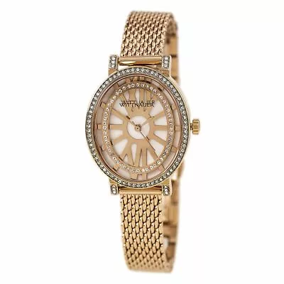 Wittnauer Women's Quartz Crystal Accents Rose Gold Mesh Band Watch 28mm WN4039 • $119.99