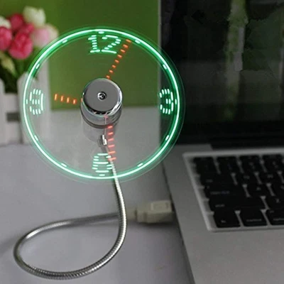 $75.95 • Buy ONXE USB LED Clock Fan With Real Time Display Function,USB Clock Fans,Silver