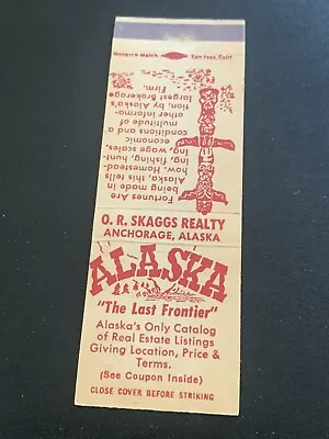 Vintage Alaska Matchbook: “Alaska The Last Frontier” Anchorage • Totem Pole Tiki • $6.76