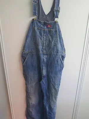 Vintage Dickies Denim Dungarees Overalls Workwear Coveralls XL W 38  X L 28  • £32.50