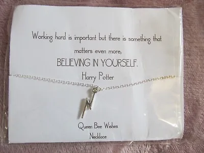 Sterling Silver Lightening Bolt Harry Potter Inspired 16  Necklace Believe In... • £14.95