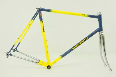 Vintage Guerciotti 56cm / Large CrMo Steel Road Bike Frameset Blue/Yellow/Silver • $99.99