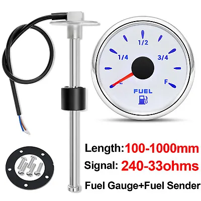 100mm-1000mm Marine Boat Fuel Sending Unit 240-33ohms Tank Level Sender Sensor • $32.30