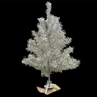 Vintage Tomar Arctic Diamond 4.5 Ft 49 Branch Stainless Metal Silver Tinsel Tree • $398