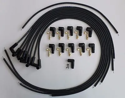 Mopar DODGE 383-400-440 Black UNIVERSAL 8mm Spiral Spark Plug Wires-Points Cap • $55.85