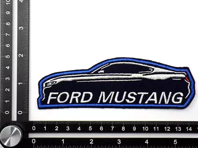 FORD MUSTANG EMBROIDERED PATCH IRON/SEW ON~5-1/2 X 1-5/8  MUSCLE PONY CAR RACING • $12